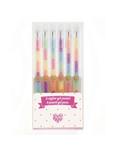 6 Stylos Gel - Pastel