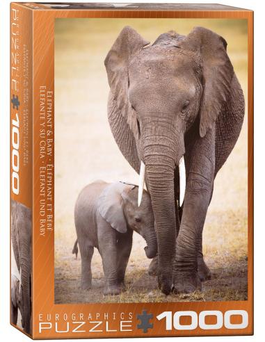 Puzzle (1000 pcs) - Elephant et son Bébé