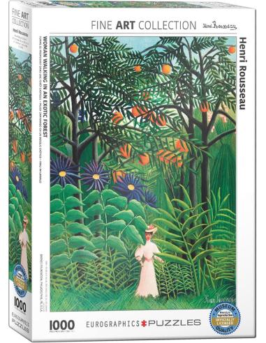 Puzzle (1000 pcs) - Henri Rousseau - Femme se promenant dans une forêt exotique