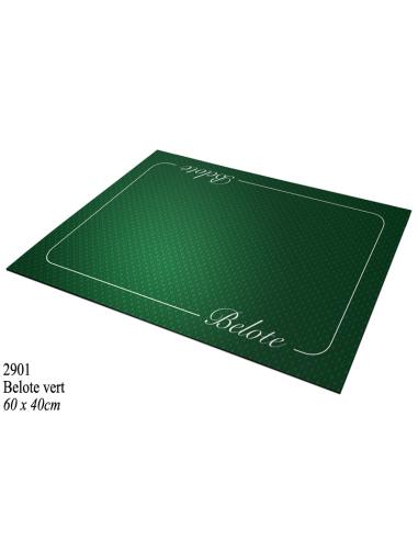 Tapis 40x60 - Belote Néoprène Vert - Coeur de Pique Excellence