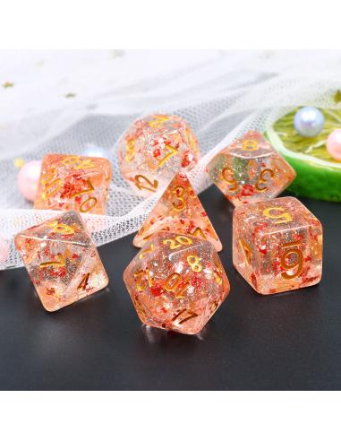 Lot de 7 dés – Red Flakes