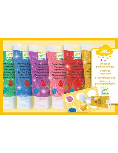 6 Tubes de Peinture à Doigts - Pailletés