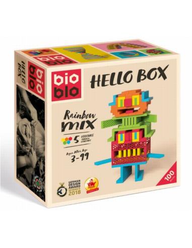 Bioblo - Hello Box "Rainbow-Mix" - 5 couleurs (100 briques)