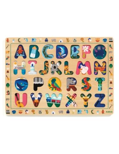 Puzzle Encastrement Bois - Alphabet International 