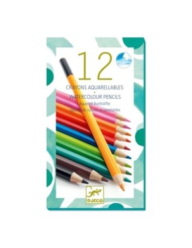 12 Crayons Aquarellables